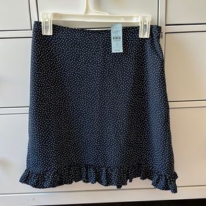 Loft Navy PolkaDot Skirt